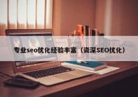 专业seo优化经验丰富（资深SEO优化）