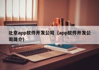 北京app软件开发公司（app软件开发公司简介）