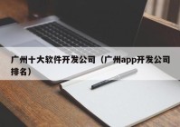 广州十大软件开发公司（广州app开发公司排名）