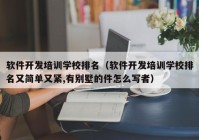 软件开发培训学校排名（软件开发培训学校排名又简单又紧,有别墅的件怎么写者）