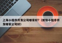 上海小程序开发公司哪家好?（微信小程序开发哪家公司好）